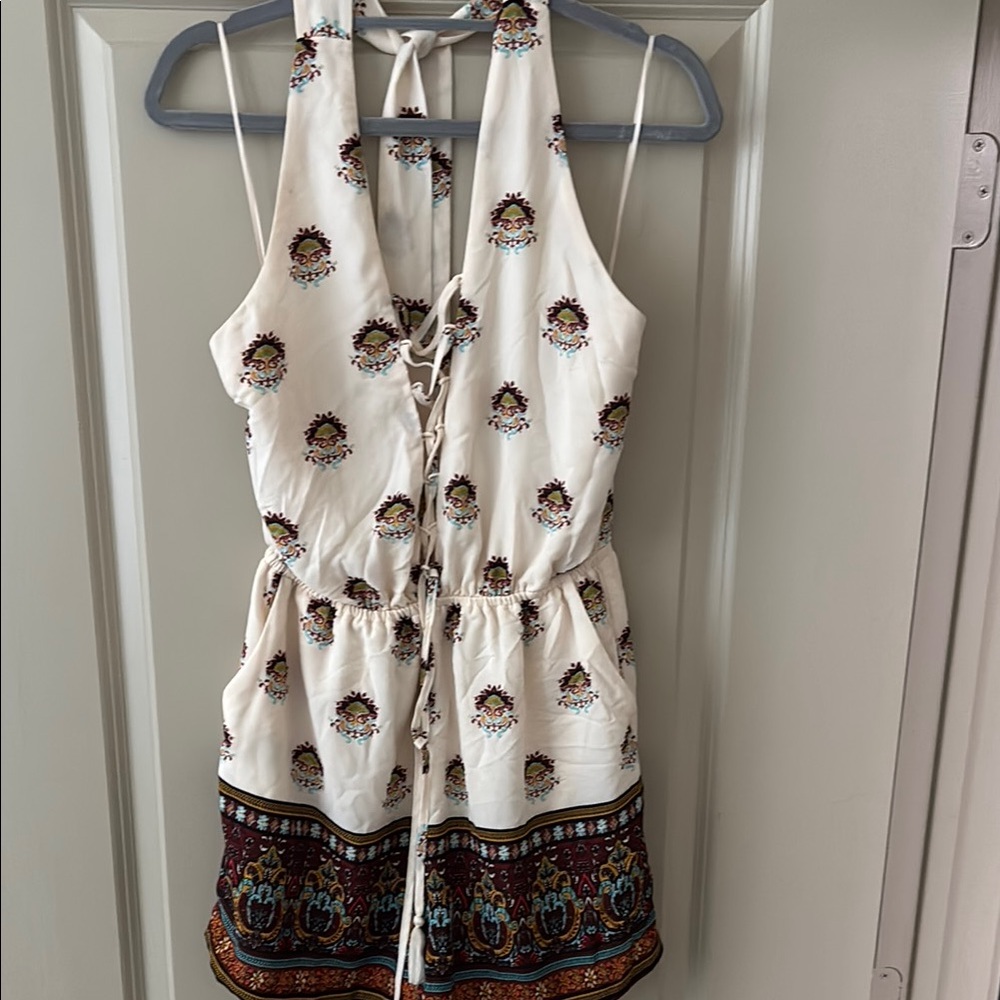 Gianni Bini Floral Print Halter Romper